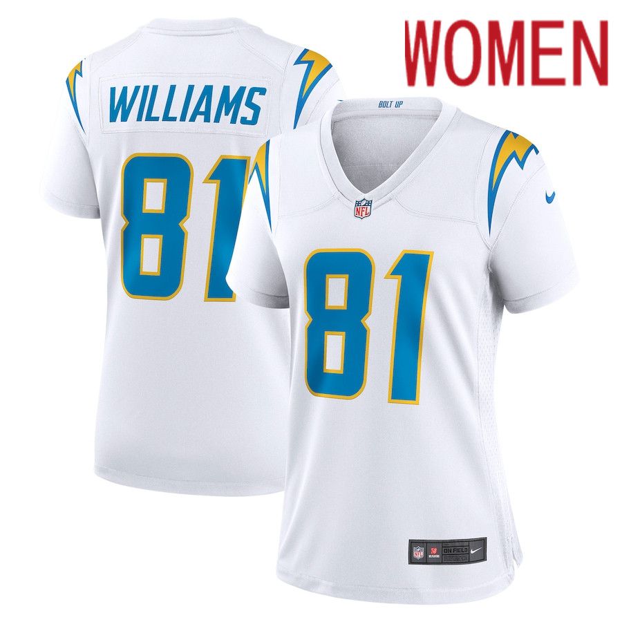 Women Los Angeles Chargers #81 Mike Williams Nike White Game NFL Jersey->women nfl jersey->Women Jersey